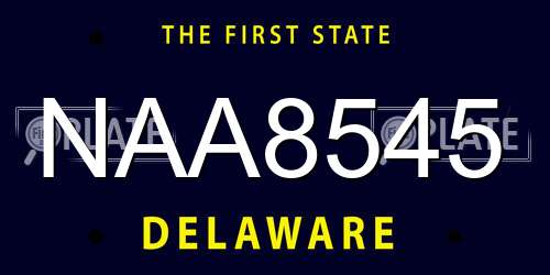 NAA8545 Delaware License Plate