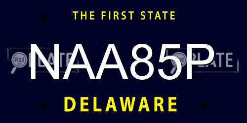 NAA85P Delaware License Plate