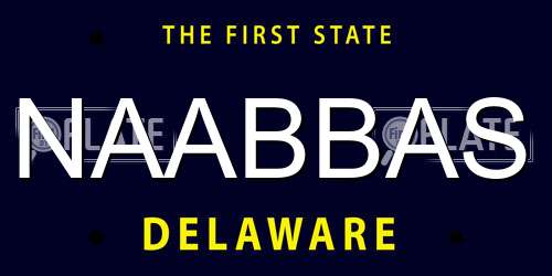 NAABBAS Delaware License Plate