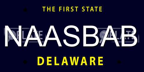 NAASBAB Delaware License Plate