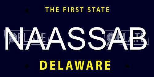 NAASSAB Delaware License Plate