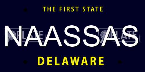 NAASSAS Delaware License Plate