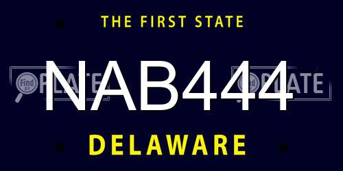 NAB444 Delaware License Plate