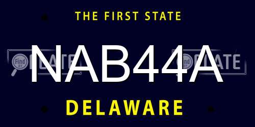 NAB44A Delaware License Plate