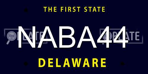 NABA44 Delaware License Plate