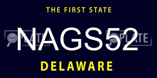NAGS52 Delaware License Plate
