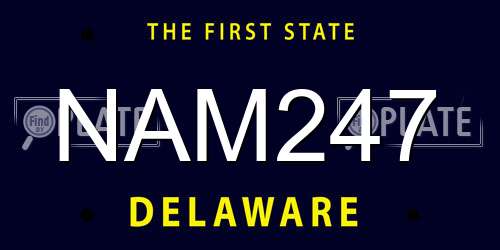 NAM247 Delaware License Plate