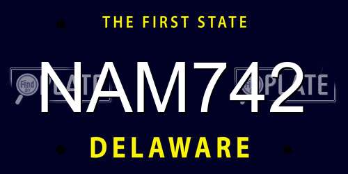 NAM742 Delaware License Plate