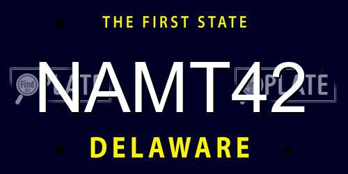 NAMT42 Delaware License Plate