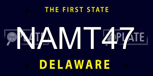 NAMT47 Delaware License Plate