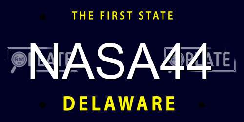 NASA44 Delaware License Plate