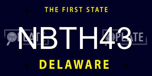NBTH43 Delaware License Plate