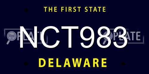 NCT983 Delaware License Plate