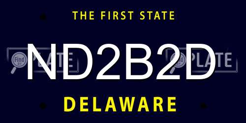 ND2B2D Delaware License Plate