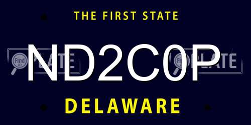 ND2C0P Delaware License Plate