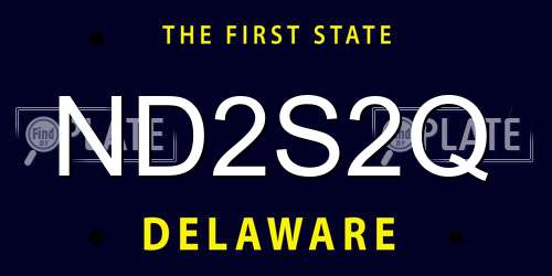 ND2S2Q Delaware License Plate