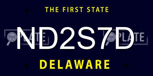ND2S7D Delaware License Plate