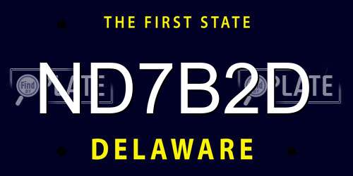 ND7B2D Delaware License Plate
