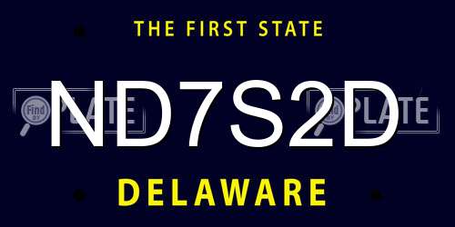 ND7S2D Delaware License Plate