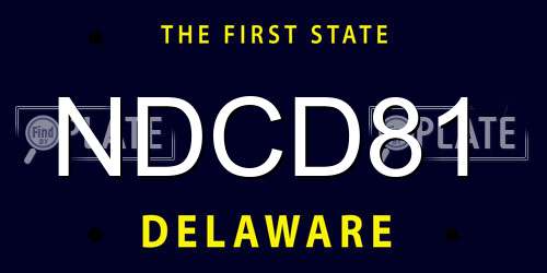 NDCD81 Delaware License Plate