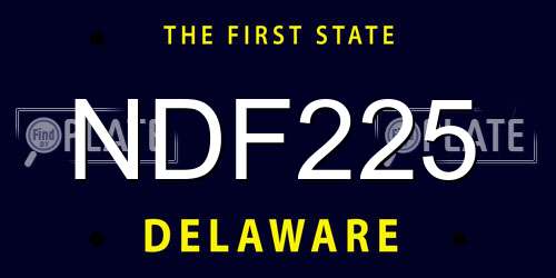 NDF225 Delaware License Plate
