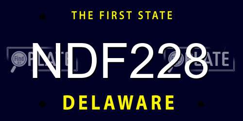 NDF228 Delaware License Plate