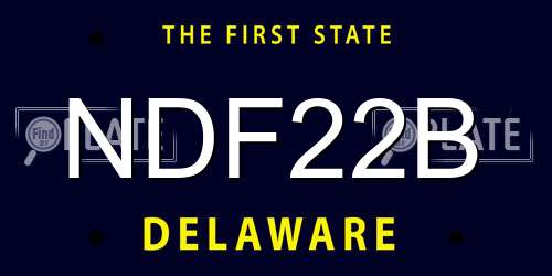 NDF22B Delaware License Plate