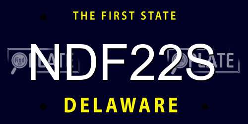 NDF22S Delaware License Plate