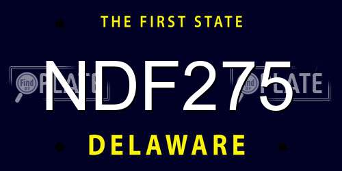 NDF275 Delaware License Plate