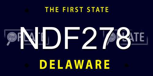 NDF278 Delaware License Plate