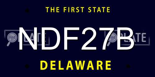 NDF27B Delaware License Plate