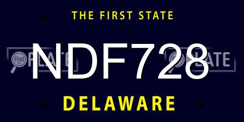 NDF728 Delaware License Plate