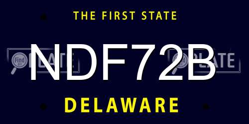 NDF72B Delaware License Plate