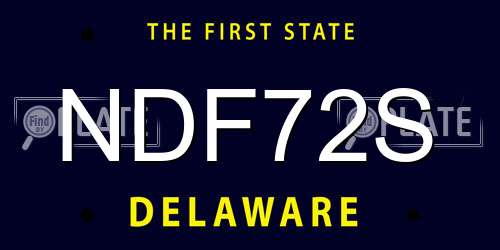NDF72S Delaware License Plate