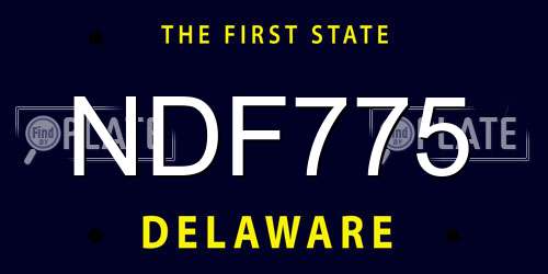 NDF775 Delaware License Plate