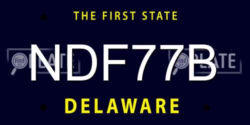 NDF77B Delaware License Plate