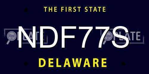 NDF77S Delaware License Plate