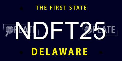 NDFT25 Delaware License Plate