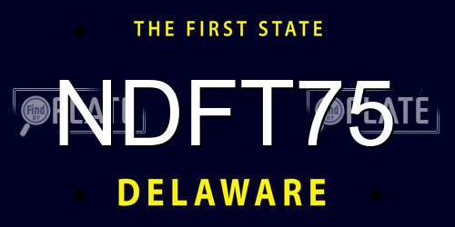 NDFT75 Delaware License Plate