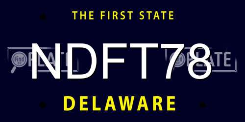 NDFT78 Delaware License Plate