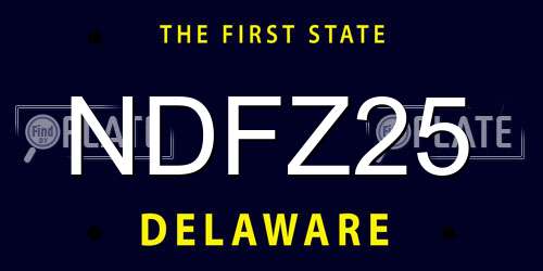 NDFZ25 Delaware License Plate
