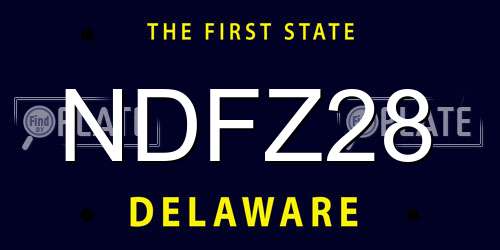 NDFZ28 Delaware License Plate
