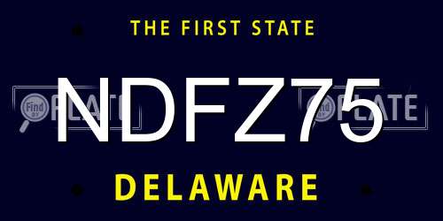 NDFZ75 Delaware License Plate