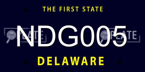 NDG005 Delaware License Plate