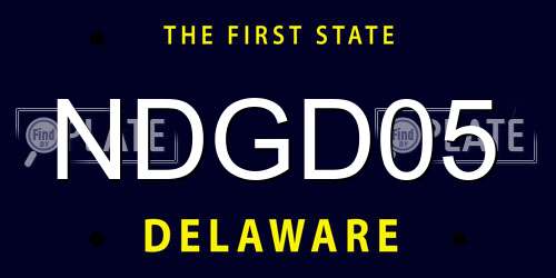 NDGD05 Delaware License Plate