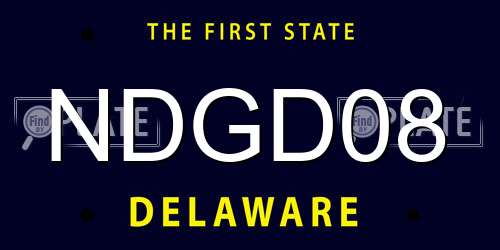 NDGD08 Delaware License Plate