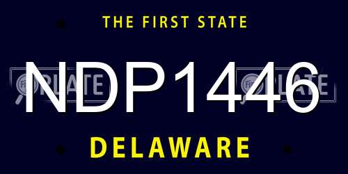 NDP1446 Delaware License Plate