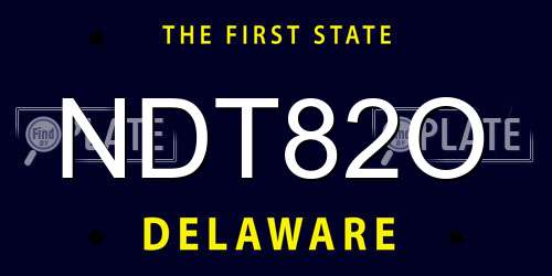 NDT82O Delaware License Plate