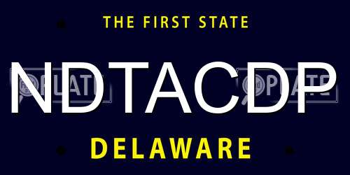 NDTACDP Delaware License Plate