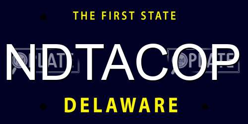 NDTACOP Delaware License Plate